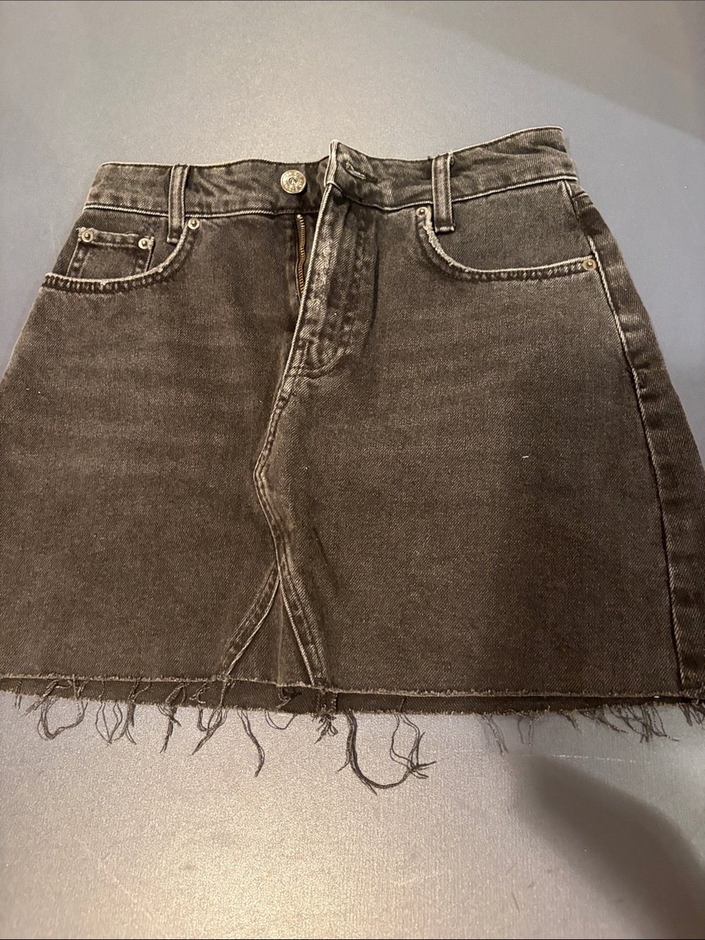 Urban outfitters black jeans skirt with frayed bottom
